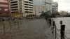 Flooding closes this pedestrian walkway in downtown Norfolk. (Credit: City of Norfolk)