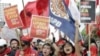 Indonesian workers shout slogans during the commemoration of International Labor Day on the main street of the business district in Jakarta, Indonesia. (File)