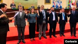 Juramentación de miembros de la Asablea Legislativa de El Salvador que conforman la comisión. Foto cortesía Asamblea Legislativa.