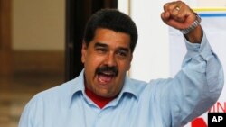 Venezuela's President Nicolas Maduro speaks during a demonstration, at Miraflores Presidential Palace in Caracas, April 7, 2016.