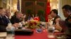 美国国防部长哈格尔5月31 日与中国军队副总参谋长王冠中会晤（美国国防部图片）