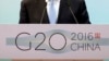 FILE - An official speaks at a G-20 meeting in Beijing, Jan. 14, 2016. The 2016 G-20 summit will open in Hangzhou in eastern China's Zhejiang province Sept 4.