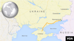 Rossiya-Ukraina chegarasi, Qrim aks etgan xarita