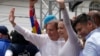 El candidato presidencial, Edmundo González y la líder opositora, María Corina Machado durante un mitin. 