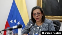 Foto de archivo de la recién designada presidenta del Consejo Nacional Electoral, Indira Alfonzo, en su primera sesión de trabajo.