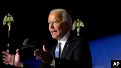 El presidente electo Joe Biden habla Wilmington, Delaware. Noviembre 7, 2020.