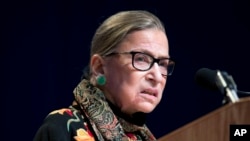 FILE - Supreme Court Justice Ruth Bader Ginsburg said on July 14, 2016, that she regretted comments on Republican presidential candidate Donald Trump. 
