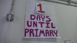 Volunteers for Democrat Bernie Sanders work at a New York campaign office