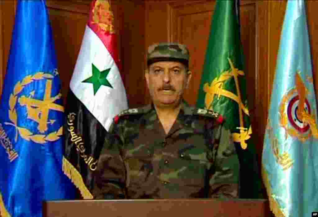 Damashqdagi xurujda halok bo'lgan Mudofaa vaziri Dovud Rahjaning o'rniga tayinlangan yangi vazir, general Fahad Yassim al-Frayj, 18-iyul, 2012-yil.