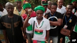 Des manifestants séparatistes biafrais, le 15 Septembre 2017 (AP Photo/Lekan Oyekanmi, File)