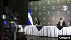 Autoridades de salud de El Salvador en conferencia de prensa. Cortesía: Secretaria de Prensa de la Presidencia de El Salvador..
