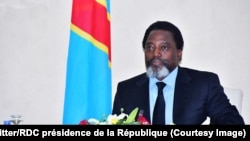 Le président Joseph Kabila lors d’une rencontre avec une délégation des opérateurs économiques du secteur minier, au Palais de la Nation, Kinshasa, 7 mars 2018. (Twitter/RDC présidence de la République)
