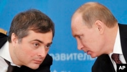 Russian President Vladimir Putin and former deputy chief of staff Vladislav Surkov, (File photo). 