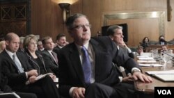 En la audiencia estuvieron los ejecutivos principales de las petroleras Exxon Mobil, BP, Shell, Chevron y Conoco Phillips.