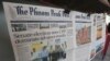 Local newspapers the Phnom Penh Post, left, and Khmer Times, right, are for sale at a newspaper's stand on a sidewalk near Monument Independence in Phnom Penh, Cambodia, Friday, Mach 1, 2024.