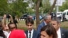 &#39;Yar majalisar kasar Italiya Laura Boldini ta ziyarci &#39;Yan Kungiyar BBOG A Dandalin Unity Fountain Inda akayi bikin Murnar sako&#39;Yan Matan Chibok.