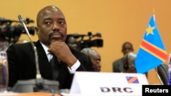 Presiden Republik Demokrasi Kongo Joseph Kabila dalam sebuah KTT di Kampala, Uganda.