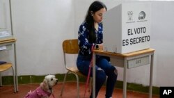 Un votante marca preguntas en la boleta de un referéndum propuesto por el presidente Daniel Noboa para respaldar nuevas medidas de seguridad destinadas a acabar con las bandas criminales que alimentan la escalada de violencia en Quito, Ecuador, el 21 de abril de 2024.