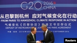 G20 ထိပ်သီးဆွေးနွေးပွဲတက်ရောက်လာကြတဲ့ ကုလ အတွင်းရေးမှူးချုပ် ဘန်ကီမွန်းနဲ့ အမေရိကန်သမ္မတအိုဘားမား
