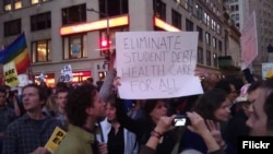 Students protest debt borrowed for college and university.
