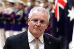 El primer ministro australiano Scott Morrison aparece en Tokio el 17 de noviembre de 2020.