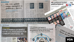 Funcionarios de gobierno, operadores políticos centroamericanos y privados engrosan Lista Engel publicada por Estados Unidos que pone en relieve la desconfianza de Washington con contrapartes en la región. [Foto: Composición VOA]