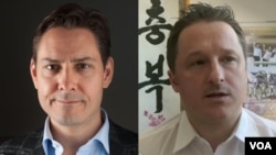 加拿大公民康明凯（左）和迈克尔·斯帕弗被中国以涉嫌危害中国国家安全的指称逮捕。