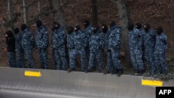 საპროტესტო აქციისთვის მობილიზებული საგანგებო ძალები. თბილისი, საქართველო. 2 თებერვალი, 2025 წ. 