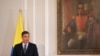 El primer ministro español, Pedro Sánchez, es recibido por el presidente colombiano, Gustavo Petro y asisten a una conferencia de prensa en Bogotá, Colombia, el 24 de agosto de 2022. 