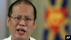 Philippine President Benigno Aquino III delivers a speech on national television at the Malacanang Presidential Palace in Manila, Philippines on Oct. 7, 2012.