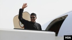 Shugaban Najeriya Muhammadu Buhari a Lokacin Da Ya Kama Hanyar Tafiya Afrika ta Kudu