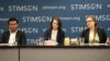 Left to right: Mory Sar, co-founder, and vice-president of the Cambodian Youth Network; Olivia Enos, a policy analyst at the Asian Studies Center of the Heritage Foundation; and Courtney Weatherby, a Southeast Asia research analyst at the Stimson Center. The panelists talked about Cambodia's human rights situation at the Stimson Center in Washington, DC, May 29, 2018. (Hong Chenda/VOA Khmer) 