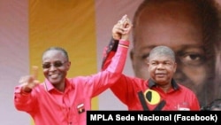 Bornito de Sousa (esq) com João Lourenço, candidatos à vice-presidência e presidência 