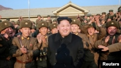FILE - North Korean leader Kim Jong Un inspects a sub-unit under KPA Unit 1344 in this undated photo released by North Korea's Korean Central News Agency (KCNA) in Pyongyang, Nov. 9, 2016. 