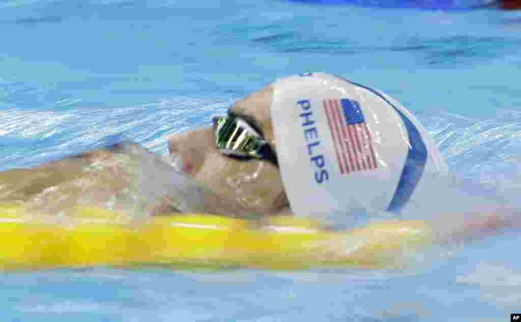 United States' Michael Phelps swims during a training session prior to the 2016 Summer Olympics in Rio de Janeiro, Aug. 2, 2016.
