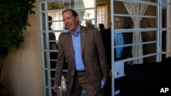 U.S. Senator Tom Udall, arrives at a press conference in Havana, Cuba, Wednesday, May 27, 2015.