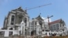 Construction is underway to finish the new Cambodian People's Party (CPP) headquarters by June of this year, Phnom Penh, Cambodia, May 7, 2020. (Kann Vicheika/VOA Khmer). 