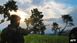 Un soldat congolais dans Kavumu, Nord-Kivu, RDC, le 3 juin 2018