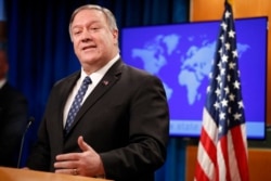 Secretary of State Mike Pompeo speaks about Iran at the State Department in Washington, Jan. 7, 2020.