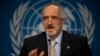 Syrian Ambassador to the United Nations, Bashar Ja'afari, speaks during a press conference during the Syrian peace talks in Montreux, Switzerland, Jan. 22, 2014. 