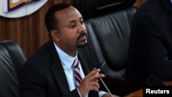 Ethiopia’s Prime Minister Abiy Ahmed speaks during a session with the Members of the Parliament in Addis Ababa, Ethiopia, October 22, 2019.
