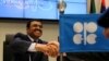 Mohammed Bin Saleh Al-Sada, Minister of Energy and Industry of Qatar and President of the OPEC Conference speak to journalists prior to the start of a meeting of the Organization of the Petroleum Exporting Countries, OPEC, at their headquarters in Vienna, June 2, 2016.