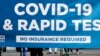 Un sitio en Los Ángeles, California, ofrece pruebas de COVID-19 que pueden detectar infecciones con la nuva variante ómicron, el 20 de diciembre de 2021.