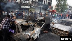 Ledakan di pusat perbelanjaan di Karrada, Baghdad, Irak, 3 Juli 2016. 