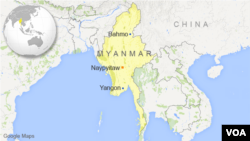 Peta lokasi Myanmar.