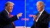 ARCHIVO - Esta combinación de fotografías muestra al entonces candidato presidencial republicano Donald Trump y al presidente Joe Biden durante un debate organizado por CNN, el 27 de junio de 2024 en Atlanta. 