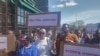 Somali migrants protest in Orebro, Sweden, May 7, 2016. They were protesting in response to what they called a racist video posted by Amineh Kakabaveh, a Swedish parliamentarian, to her Facebook page last week.