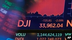 Bolsa de Valores de Nueva York muestra cifra de cierre del Promedio Industrial Dow Jones, el lunes 19 de julio de 2021.