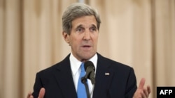 U.S. Secretary of State John Kerry speaks during an event releasing the Annual Trafficking in Persons Report (TIP) Report, June 19, 2013