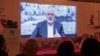 Pemimpin Hamas, Ismail Haniyeh, berbicara dalam rekaman video yang diputar dalam konferensi pers di Beirut, Lebanon, pada 28 Februari 2024. (Foto: Reuters/Mohamed Azakir)